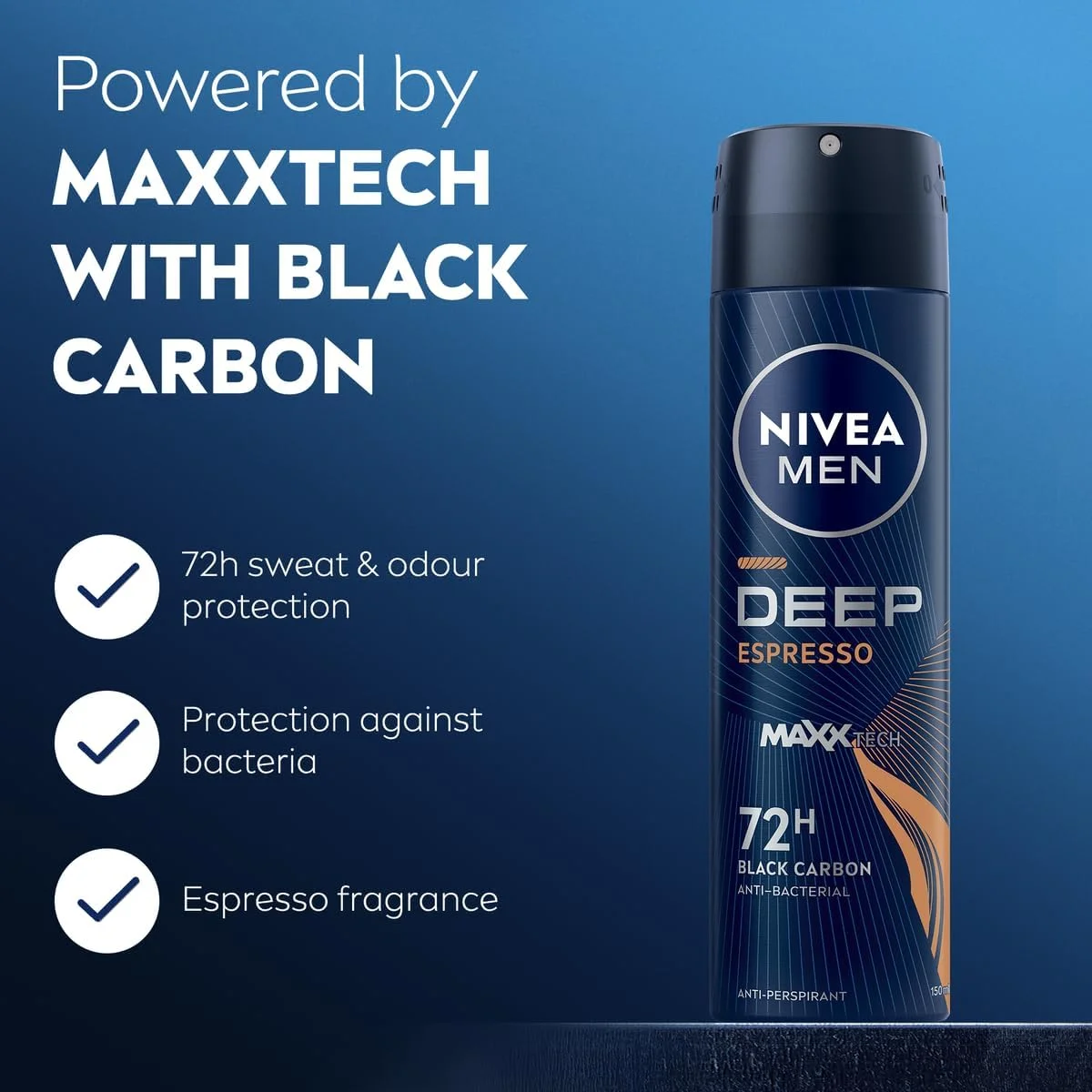 اسپری ضد تعریق مردانه نیوآ مدل DEEP Black Carbon Espresso، 3 عدد 150 میلی لیتر اسپری ضد تعریق مردانه نیوآ مدل DEEP Black Carbon Espresso، 3 عدد 150 میلی لیتر