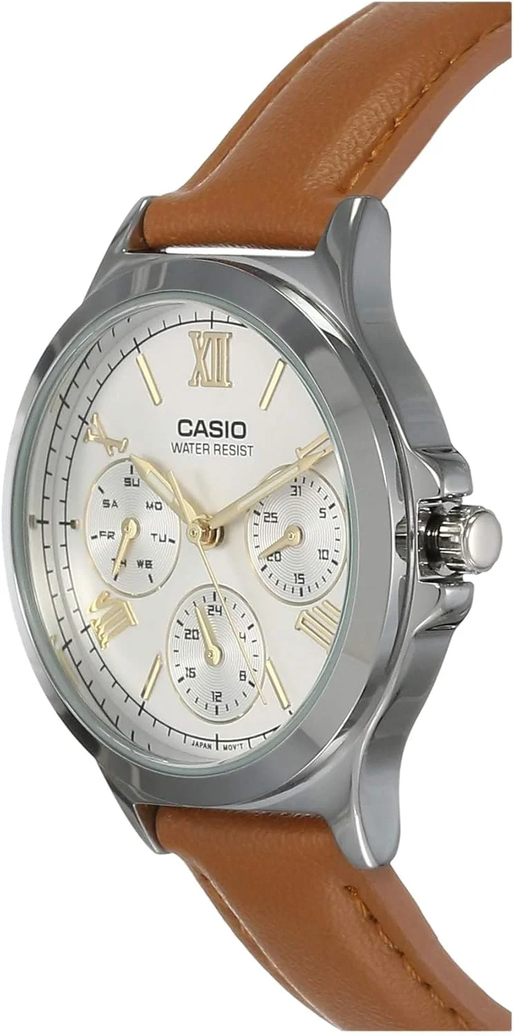 ساعت مچی زنانه کاسیو مدل Ltp V300D 1Audf با صفحه مشکی و بند استیل