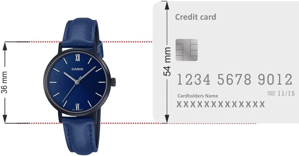 ساعت مچی زنانه کاسیو مدل LTP-VT02BL-2AUDF صفحه آبی، بند آبی