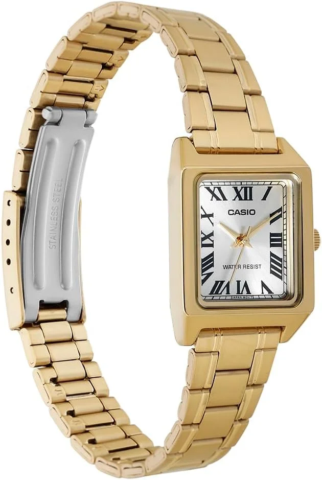 ساعت مچی زنانه کاسیو - مدل LTP-V007G-9BUDF صفحه طلایی، بند طلایی