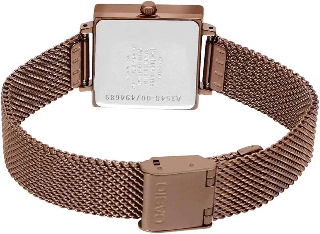 ساعت مچی زنانه کاسیو - مدل LTP-E155MR-9BDF صفحه طلایی، بند قهوه ای ساعت مچی زنانه کاسیو - مدل LTP-E155MR-9BDF صفحه طلایی، بند قهوه ای