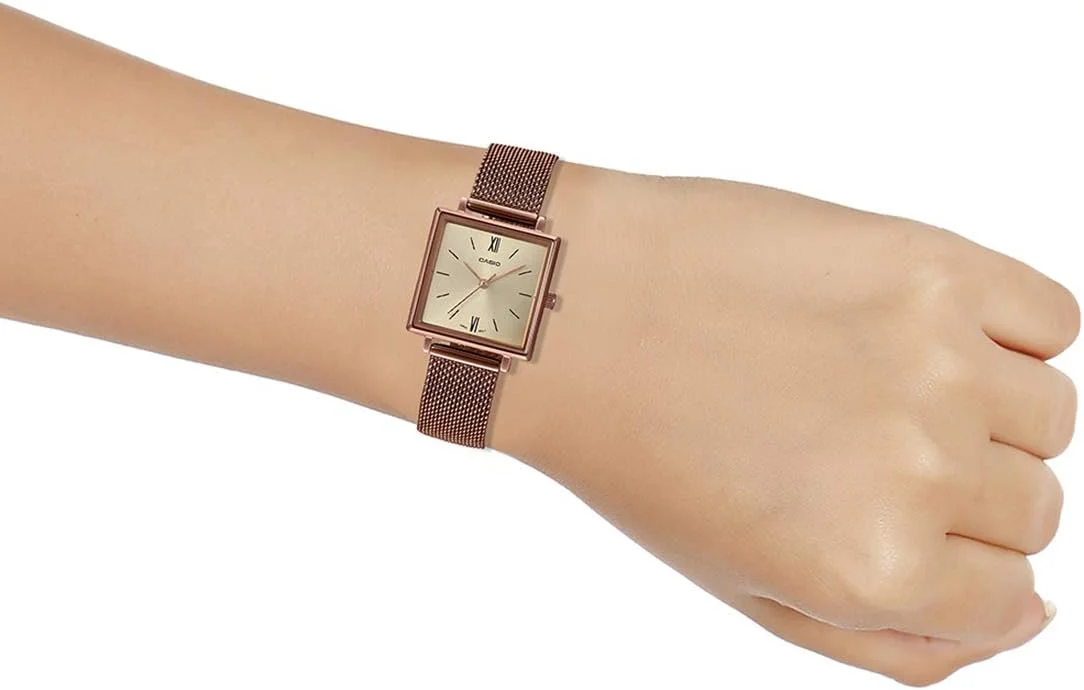 ساعت مچی زنانه کاسیو - مدل LTP-E155MR-9BDF صفحه طلایی، بند قهوه ای ساعت مچی زنانه کاسیو - مدل LTP-E155MR-9BDF صفحه طلایی، بند قهوه ای