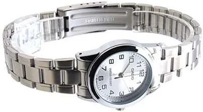 ساعت مچی زنانه کاسیو - مدل LTP-V001D-7BUDF صفحه نقره ای، بند نقره ای