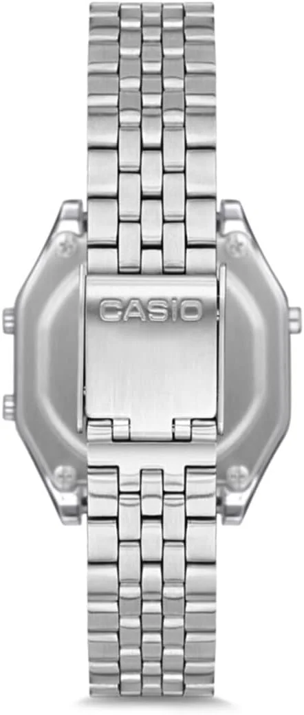 ساعت مچی زنانه کاسیو - LA680WA-1DF صفحه مشکی، بند نقره ای
