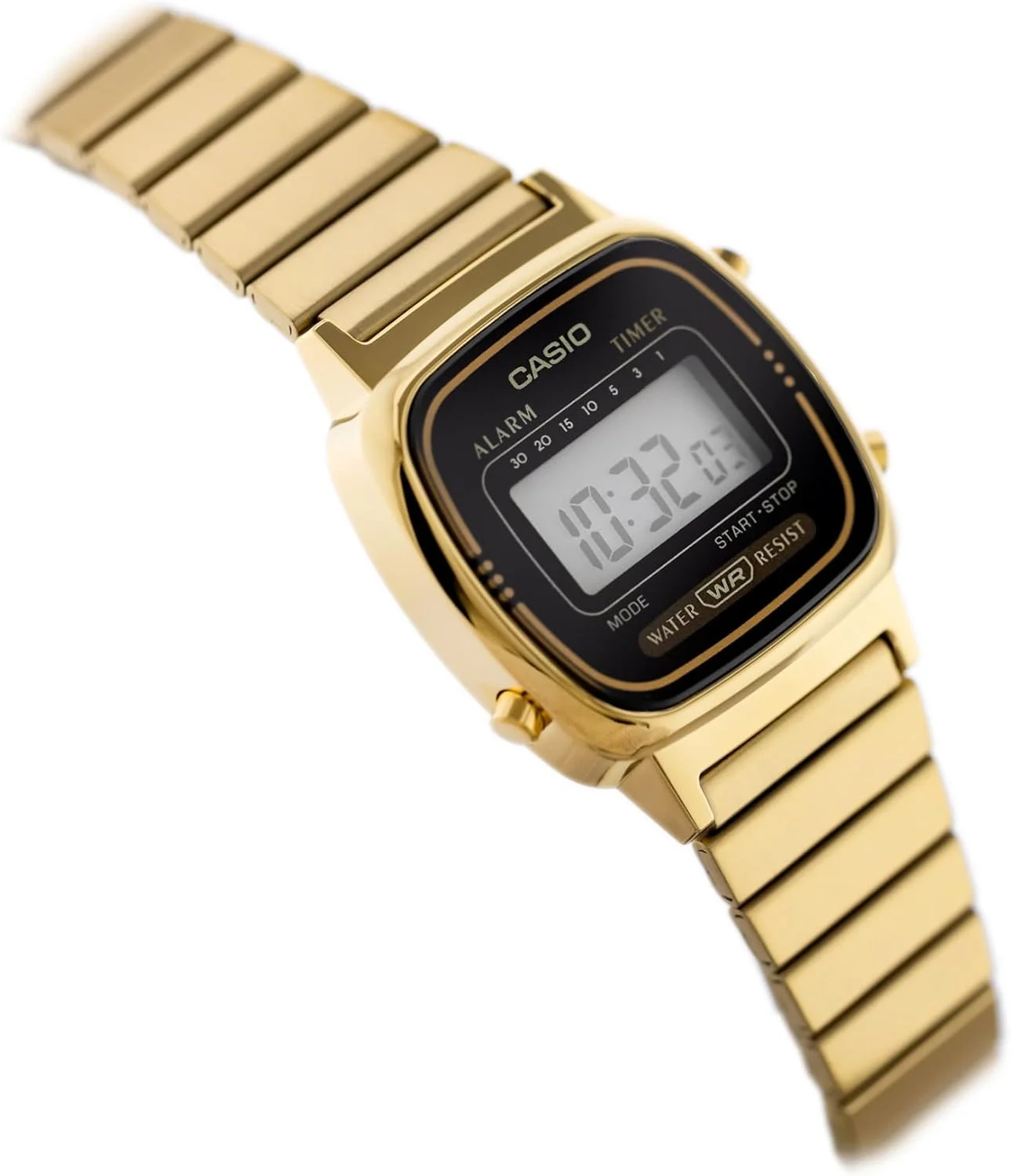 ساعت مچی زنانه کاسیو مدل LA670WGA-1DF صفحه طلایی، بند طلایی