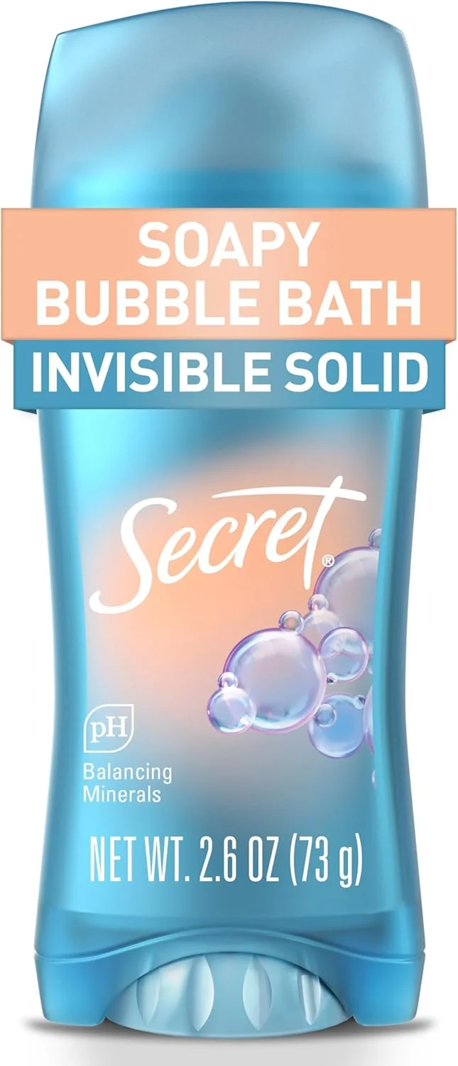 Secret Fresh Antiperspirant Deodorant for Women, 72hr Breathable Sweat & Odor Protection, Instant Freshness & Gentle, PH Balancing Minerals, Invisible Solid, Soapy Bubble Bath Scent, 2.6 oz Secret Fresh Antiperspirant Deodorant for Women, 72hr Breathable Sweat & Odor Protection, Instant Freshness & Gentle, PH Balancing Minerals, Invisible Solid, Soapy Bubble Bath Scent, 2.6 oz