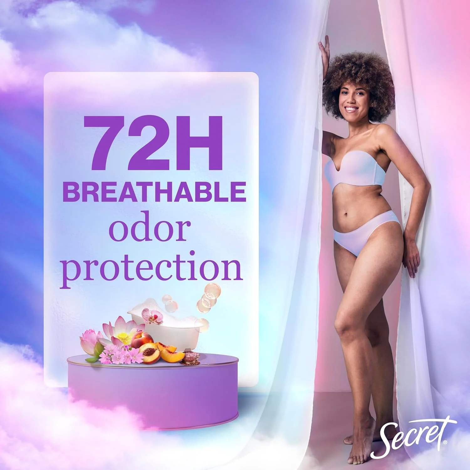 Secret Fresh Antiperspirant Deodorant for Women, 72hr Breathable Sweat & Odor Protection, Instant Freshness & Gentle, PH Balancing Minerals, Invisible Solid, Soapy Bubble Bath Scent, 2.6 oz Secret Fresh Antiperspirant Deodorant for Women, 72hr Breathable Sweat & Odor Protection, Instant Freshness & Gentle, PH Balancing Minerals, Invisible Solid, Soapy Bubble Bath Scent, 2.6 oz