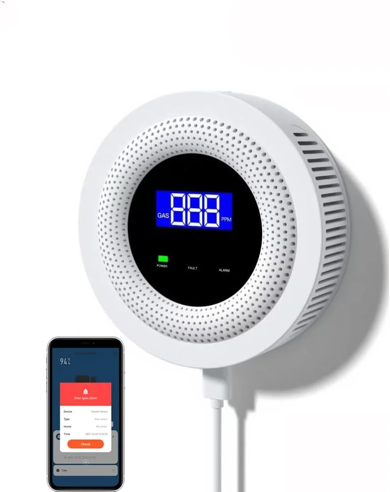 آشکارساز نشت گاز طبیعی وای فای Tuya مدل UanTii، سنسور نشت LPG، آلارم صوتی و کنترل از راه دور 433 مگاهرتز، محافظت از امنیت خانه هوشمند آشکارساز نشت گاز طبیعی وای فای Tuya مدل UanTii، سنسور نشت LPG، آلارم صوتی و کنترل از راه دور 433 مگاهرتز، محافظت از امنیت خانه هوشمند