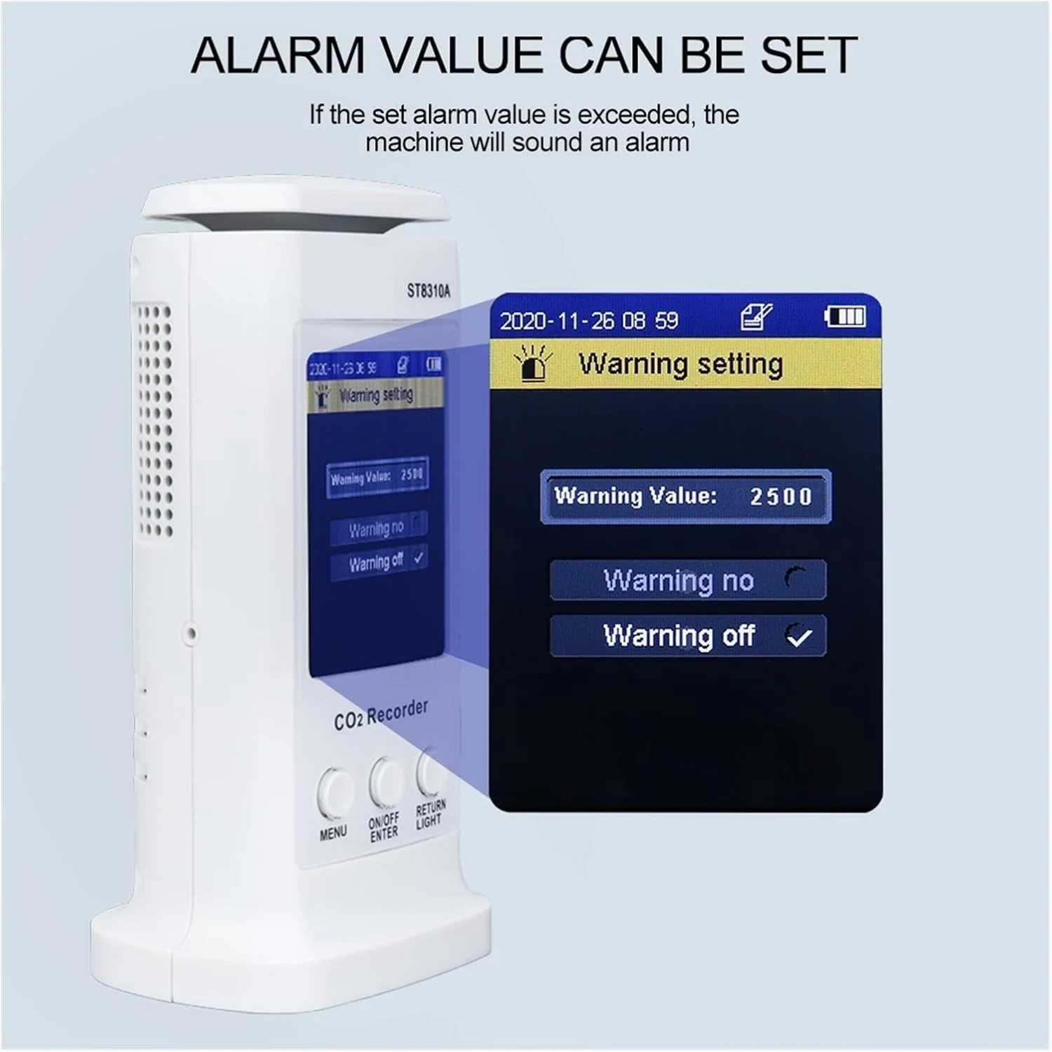 VESLFG سنسور نشت گاز چندگانه، ضبط کننده دیجیتال دی اکسید کربن، مانیتور کیفیت هوا، ردیابی بلادرنگ آشکارساز گاز CO2 با صفحه نمایش LCD WIFI، آنالایزر گاز داده، دقت و حساسیت بالا VESLFG سنسور نشت گاز چندگانه، ضبط کننده دیجیتال دی اکسید کربن، مانیتور کیفیت هوا، ردیابی بلادرنگ آشکارساز گاز CO2 با صفحه نمایش LCD WIFI، آنالایزر گاز داده، دقت و حساسیت بالا