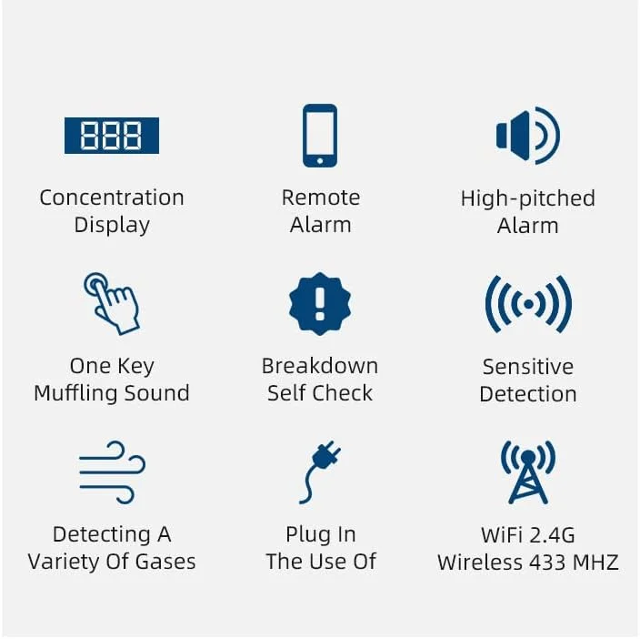 آشکارساز نشت گاز طبیعی وای فای Tuya مدل UanTii، سنسور نشت LPG، آلارم صوتی و کنترل از راه دور 433 مگاهرتز، محافظت از امنیت خانه هوشمند آشکارساز نشت گاز طبیعی وای فای Tuya مدل UanTii، سنسور نشت LPG، آلارم صوتی و کنترل از راه دور 433 مگاهرتز، محافظت از امنیت خانه هوشمند