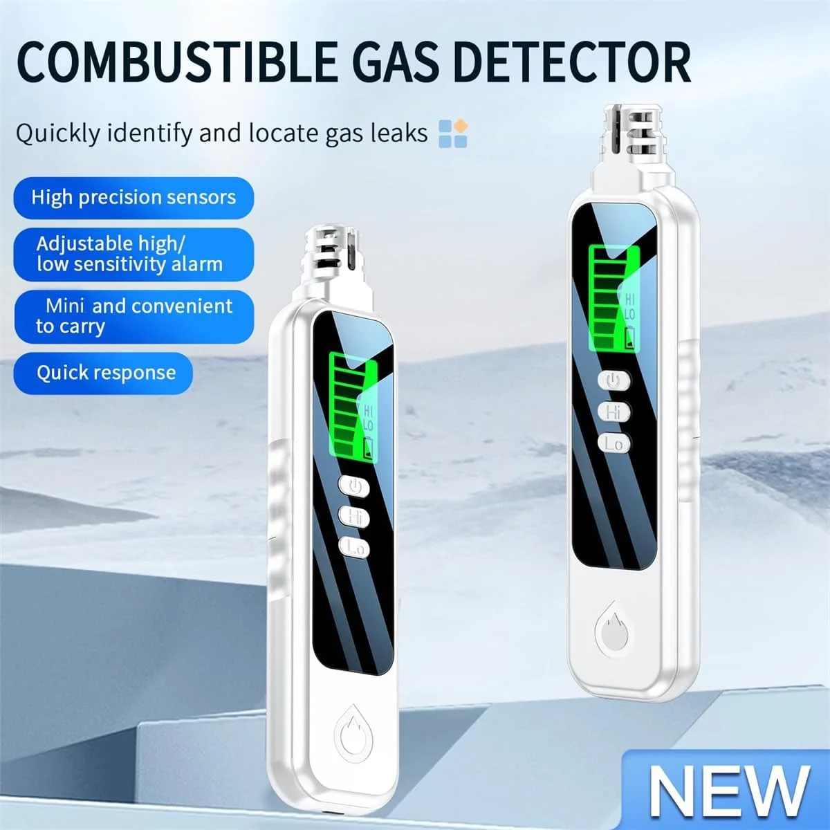 دستگاه تشخیص نشت گاز قابل حمل TERRIFI، آلارم صوتی برای گاز طبیعی، متان، هگزان و پروپان، ردیاب با حالت کم/زیاد، صفحه نمایش LCD، تغذیه با 2 عدد باتری AAA برای استفاده در خانه و فضای باز، سفید دستگاه تشخیص نشت گاز قابل حمل TERRIFI، آلارم صوتی برای گاز طبیعی، متان، هگزان و پروپان، ردیاب با حالت کم/زیاد، صفحه نمایش LCD، تغذیه با 2 عدد باتری AAA برای استفاده در خانه و فضای باز، سفید