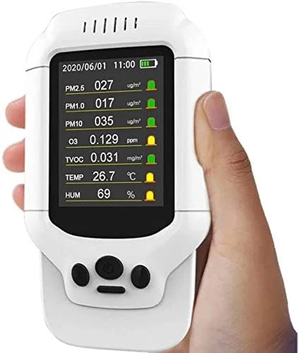 دستگاه سنجش کیفیت هوا SVASTY، آنالیزور TVOC PM2.5، سنسور قابل حمل ازن سنج O3 با محدوده 0-5ppm دستگاه سنجش کیفیت هوا SVASTY، آنالیزور TVOC PM2.5، سنسور قابل حمل ازن سنج O3 با محدوده 0-5ppm