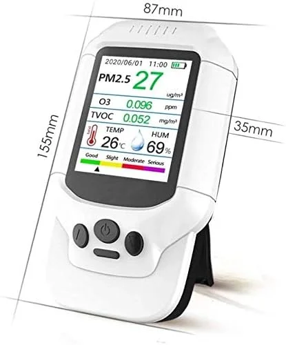 دستگاه سنجش کیفیت هوا SVASTY، آنالیزور TVOC PM2.5، سنسور قابل حمل ازن سنج O3 با محدوده 0-5ppm دستگاه سنجش کیفیت هوا SVASTY، آنالیزور TVOC PM2.5، سنسور قابل حمل ازن سنج O3 با محدوده 0-5ppm