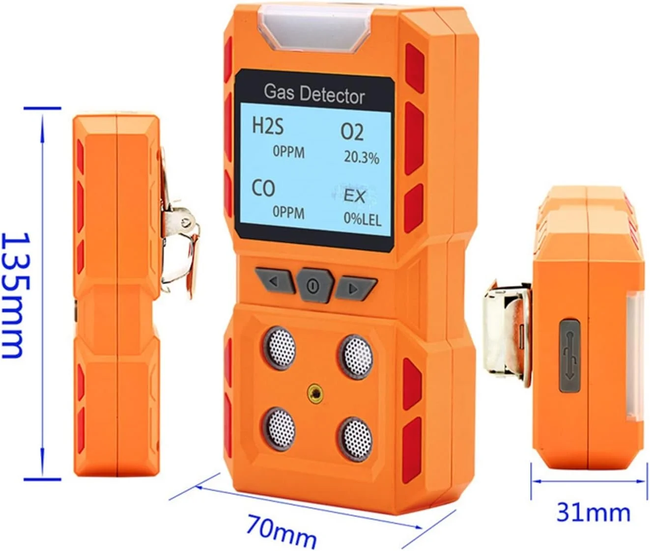 دستگاه تشخیص نشت گاز چندگانه صنعتی مستقل، آنالایزر گاز چندگانه H2S CO O2 EX، ردیاب گازهای قابل اشتعال، سنسور امنیتی آتش نشانی مونوکسید کربن، یادآوری صوتی، دقت و حساسیت بالا (ردیاب گاز B) دستگاه تشخیص نشت گاز چندگانه صنعتی مستقل، آنالایزر گاز چندگانه H2S CO O2 EX، ردیاب گازهای قابل اشتعال، سنسور امنیتی آتش نشانی مونوکسید کربن، یادآوری صوتی، دقت و حساسیت بالا (ردیاب گاز B)