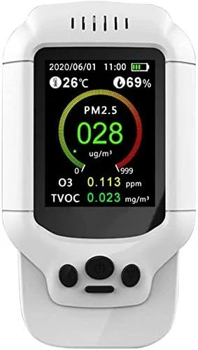 دستگاه سنجش کیفیت هوا SVASTY، آنالیزور TVOC PM2.5، سنسور قابل حمل ازن سنج O3 با محدوده 0-5ppm دستگاه سنجش کیفیت هوا SVASTY، آنالیزور TVOC PM2.5، سنسور قابل حمل ازن سنج O3 با محدوده 0-5ppm