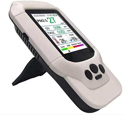 دستگاه سنجش کیفیت هوا SVASTY، آنالیزور TVOC PM2.5، سنسور قابل حمل ازن سنج O3 با محدوده 0-5ppm دستگاه سنجش کیفیت هوا SVASTY، آنالیزور TVOC PM2.5، سنسور قابل حمل ازن سنج O3 با محدوده 0-5ppm