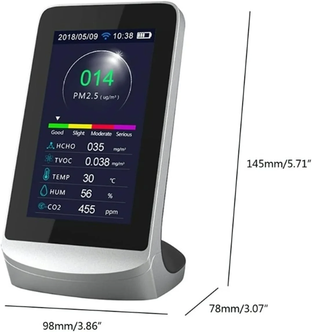سنسور نشت گاز چندگانه SilteD CO2 WIFI، آشکارساز هوای چند منظوره داخلی، صفحه نمایش کیفیت گاز TVOC، دستگاه اندازه گیری دی اکسید کربن CO2، آنالایزر USB با دقت و حساسیت بالا (رنگ: Dm72 با Wifi) سنسور نشت گاز چندگانه SilteD CO2 WIFI، آشکارساز هوای چند منظوره داخلی، صفحه نمایش کیفیت گاز TVOC، دستگاه اندازه گیری دی اکسید کربن CO2، آنالایزر USB با دقت و حساسیت بالا (رنگ: Dm72 با Wifi)