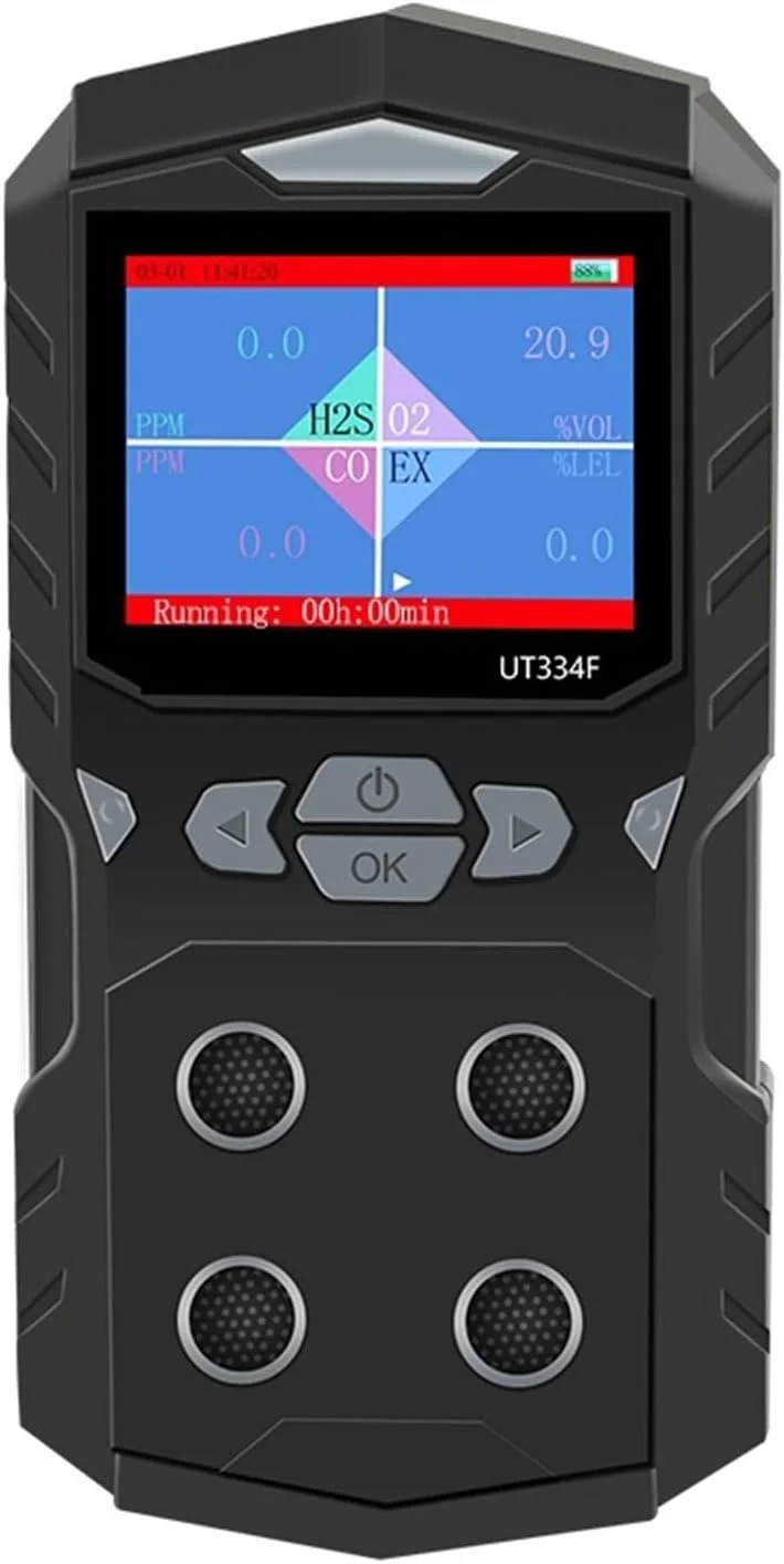 دستگاه تشخیص نشت گاز UT334E UT334F UT334G، مانیتور کیفیت هوای 4 در 1 دستی، دستگاه تشخیص مونوکسید کربن، تستر گاز H2S O2 EX (مدل 334F) دستگاه تشخیص نشت گاز UT334E UT334F UT334G، مانیتور کیفیت هوای 4 در 1 دستی، دستگاه تشخیص مونوکسید کربن، تستر گاز H2S O2 EX (مدل 334F)