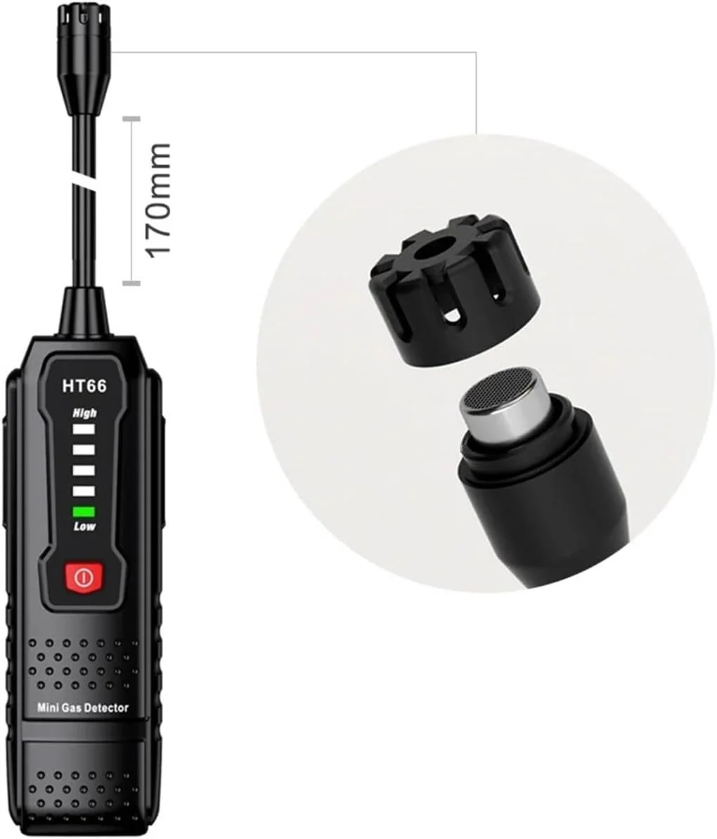 آشکارساز نشت گاز HT66، ردیاب گازهای قابل اشتعال، متان و گاز طبیعی، 50-1000PPM با آلارم صوتی آشکارساز نشت گاز HT66، ردیاب گازهای قابل اشتعال، متان و گاز طبیعی، 50-1000PPM با آلارم صوتی