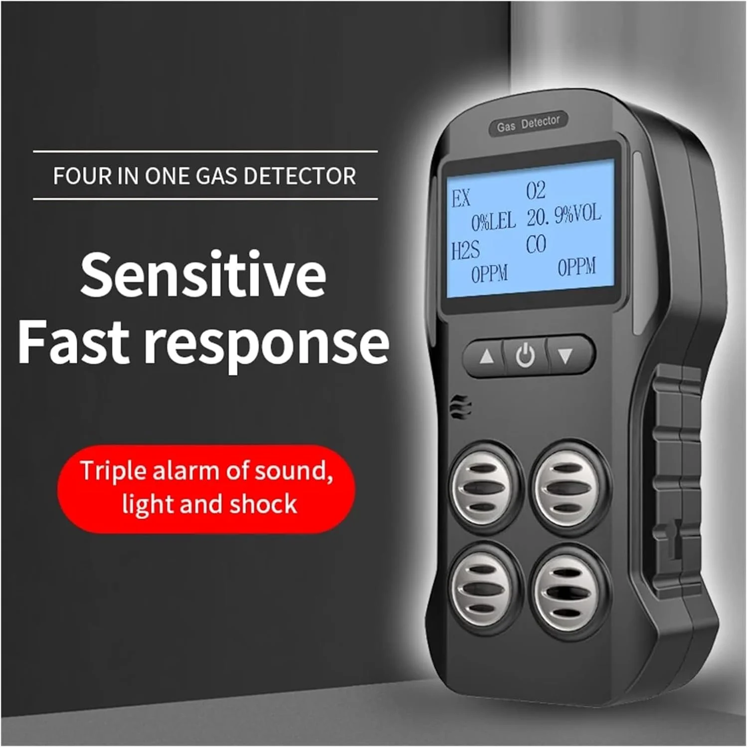 دستگاه تشخیص گاز چندگانه، متر گاز O2 H2S CO LEL 4 در 1، ردیاب نشت گاز اکسیژن، سولفید هیدروژن، مونوکسید کربن، گازهای قابل احتراق (دستگاه تشخیص گاز) دستگاه تشخیص گاز چندگانه، متر گاز O2 H2S CO LEL 4 در 1، ردیاب نشت گاز اکسیژن، سولفید هیدروژن، مونوکسید کربن، گازهای قابل احتراق (دستگاه تشخیص گاز)