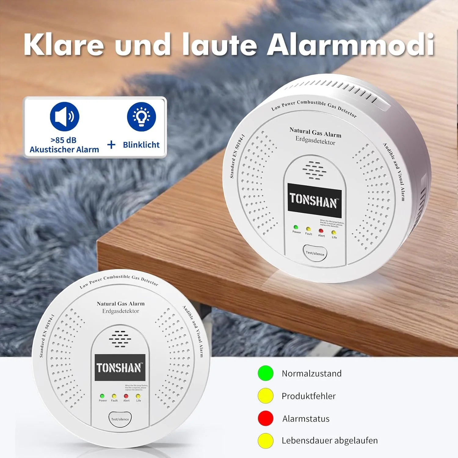 آشکارساز گاز، آشکارساز گاز طبیعی CH4/پروپان/متان با عملکرد 100% باتری - آلارم گاز ترکیبی با آلارم نوری و صوتی - سنسور گاز برای ایمنی خانگی (باتری شامل نمی شود) آشکارساز گاز، آشکارساز گاز طبیعی CH4/پروپان/متان با عملکرد 100% باتری - آلارم گاز ترکیبی با آلارم نوری و صوتی - سنسور گاز برای ایمنی خانگی (باتری شامل نمی شود)