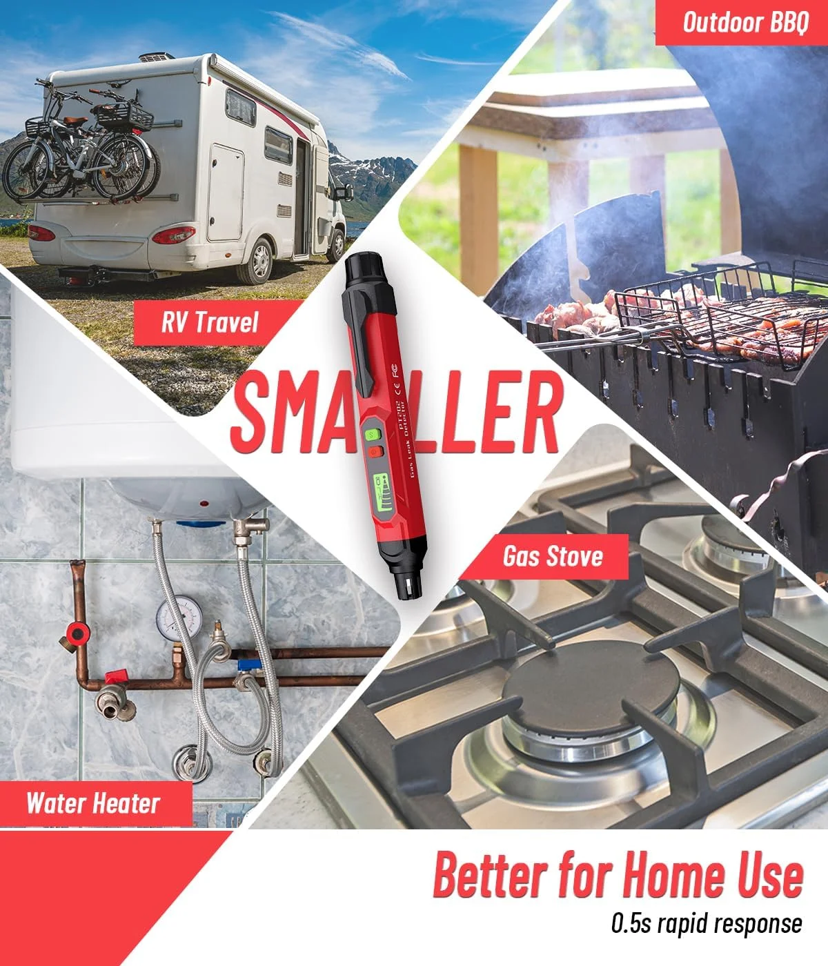 آشکارساز نشت گاز؛ آشکارساز گاز طبیعی و پروپان VITITE؛ آلارم گاز قابل حمل کوچک برای یافتن منابع نشت گاز قابل احتراق برای خانه و RV (شامل 2 باتری و کیف حمل) - قرمز آشکارساز نشت گاز؛ آشکارساز گاز طبیعی و پروپان VITITE؛ آلارم گاز قابل حمل کوچک برای یافتن منابع نشت گاز قابل احتراق برای خانه و RV (شامل 2 باتری و کیف حمل) - قرمز