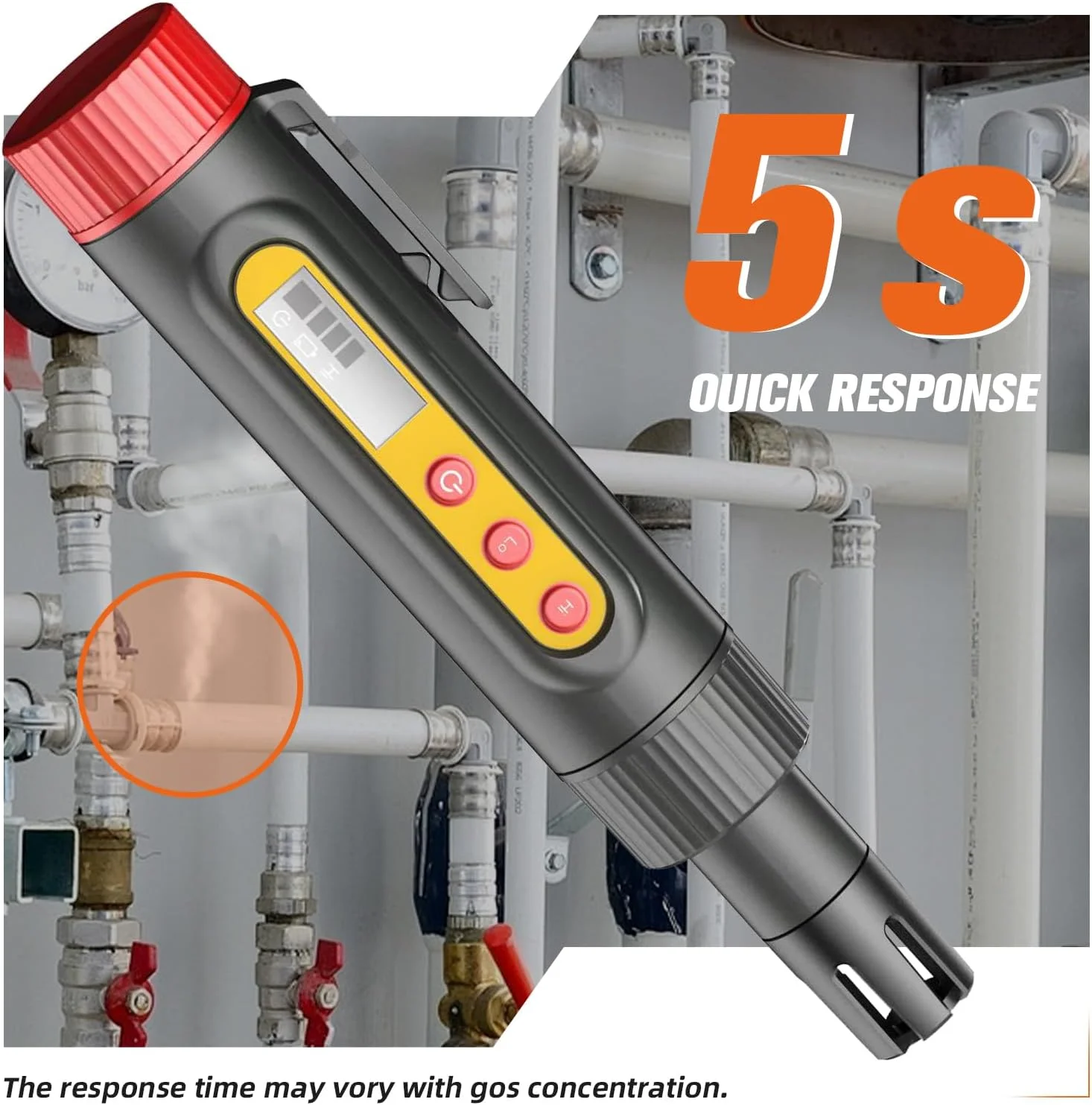 آشکارساز نشت گاز LPG، آشکارساز گاز طبیعی با آلارم صوتی و تصویری. گاز یاب قابل حمل برای یافتن منابع نشت گازهای قابل احتراق مانند متان، پروپان برای خانه (شامل 2 عدد باتری) مشکی آشکارساز نشت گاز LPG، آشکارساز گاز طبیعی با آلارم صوتی و تصویری. گاز یاب قابل حمل برای یافتن منابع نشت گازهای قابل احتراق مانند متان، پروپان برای خانه (شامل 2 عدد باتری) مشکی