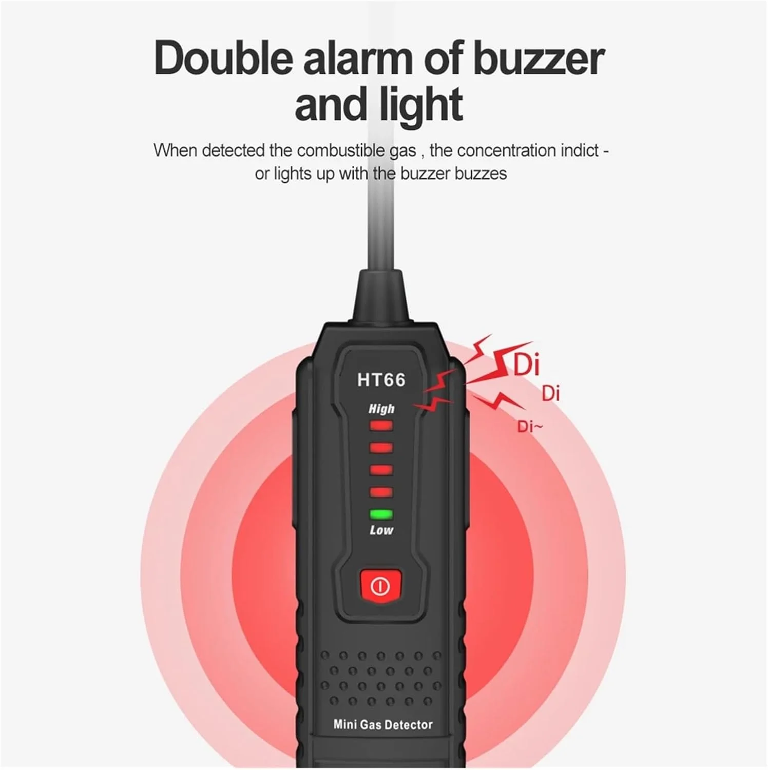 آشکارساز نشت گاز HT66، ردیاب گازهای قابل اشتعال، متان و گاز طبیعی، 50-1000PPM با آلارم صوتی آشکارساز نشت گاز HT66، ردیاب گازهای قابل اشتعال، متان و گاز طبیعی، 50-1000PPM با آلارم صوتی