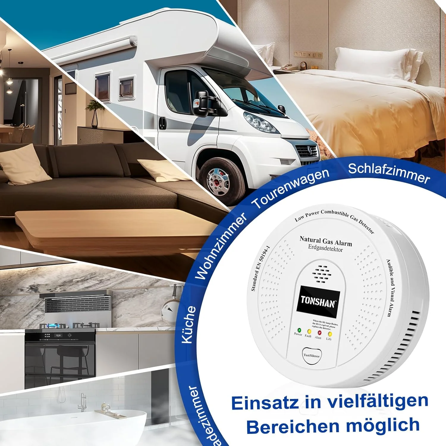 آشکارساز گاز، آشکارساز گاز طبیعی CH4/پروپان/متان با عملکرد 100% باتری - آلارم گاز ترکیبی با آلارم نوری و صوتی - سنسور گاز برای ایمنی خانگی (باتری شامل نمی شود) آشکارساز گاز، آشکارساز گاز طبیعی CH4/پروپان/متان با عملکرد 100% باتری - آلارم گاز ترکیبی با آلارم نوری و صوتی - سنسور گاز برای ایمنی خانگی (باتری شامل نمی شود)