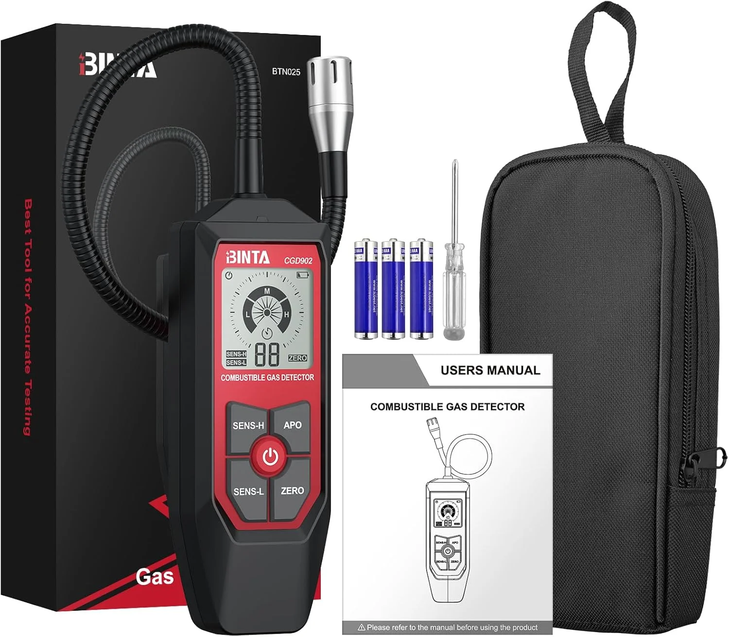 آشکارساز گاز طبیعی، آشکارساز نشت گاز با گردن غازی 18.5 اینچی، ردیاب گاز قابل حمل با هشدارهای صوتی و تصویری، برای تعیین محل نشت پروپان، گاز طبیعی، گازهای قابل احتراق برای خانه، RV، HVAC آشکارساز گاز طبیعی، آشکارساز نشت گاز با گردن غازی 18.5 اینچی، ردیاب گاز قابل حمل با هشدارهای صوتی و تصویری، برای تعیین محل نشت پروپان، گاز طبیعی، گازهای قابل احتراق برای خانه، RV، HVAC