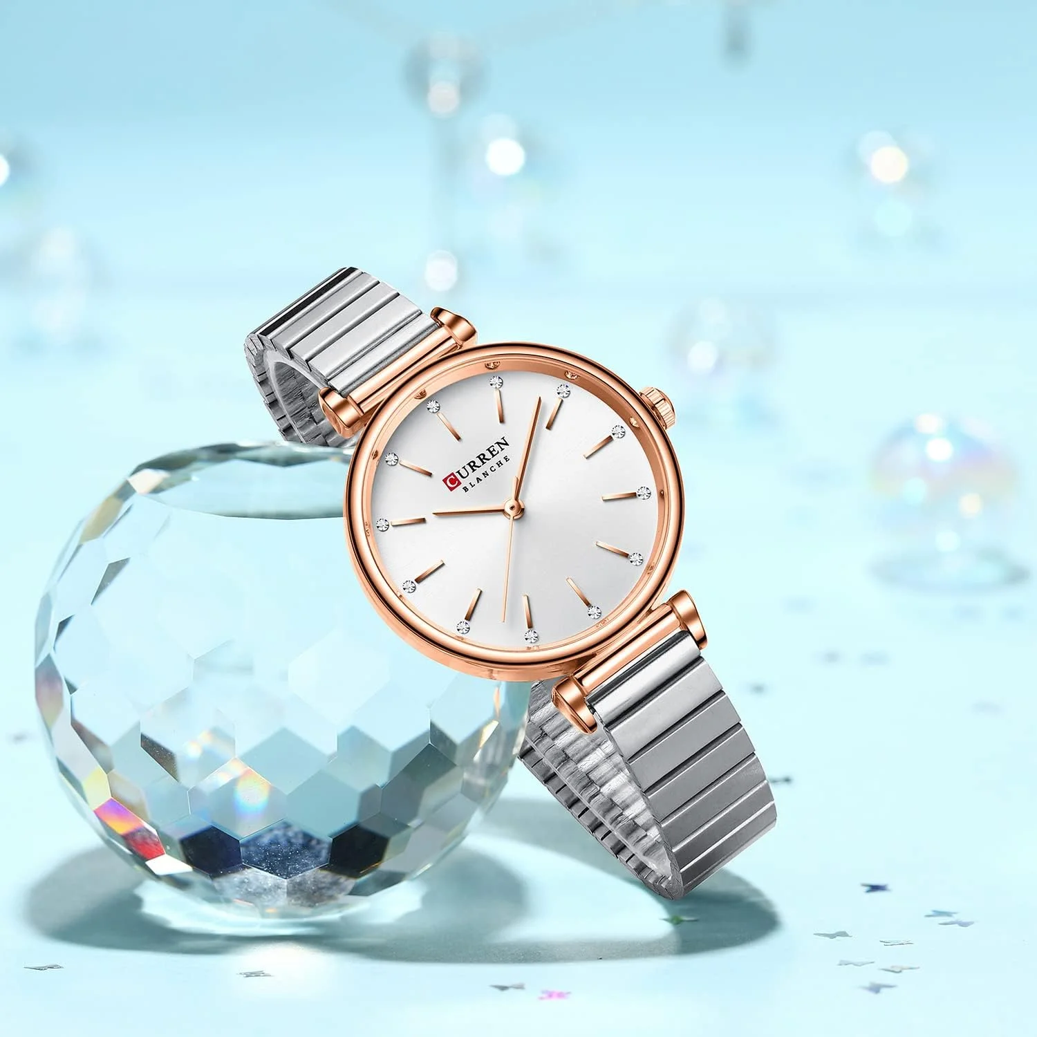 ساعت مچی زنانه کورن، نگین دار لوکس، استیل ضد زنگ، شیک، صفحه الماس نشان، موتور کوارتز ژاپنی، مدل رز گلد ساعت مچی زنانه کورن، نگین دار لوکس، استیل ضد زنگ، شیک، صفحه الماس نشان، موتور کوارتز ژاپنی، مدل رز گلد