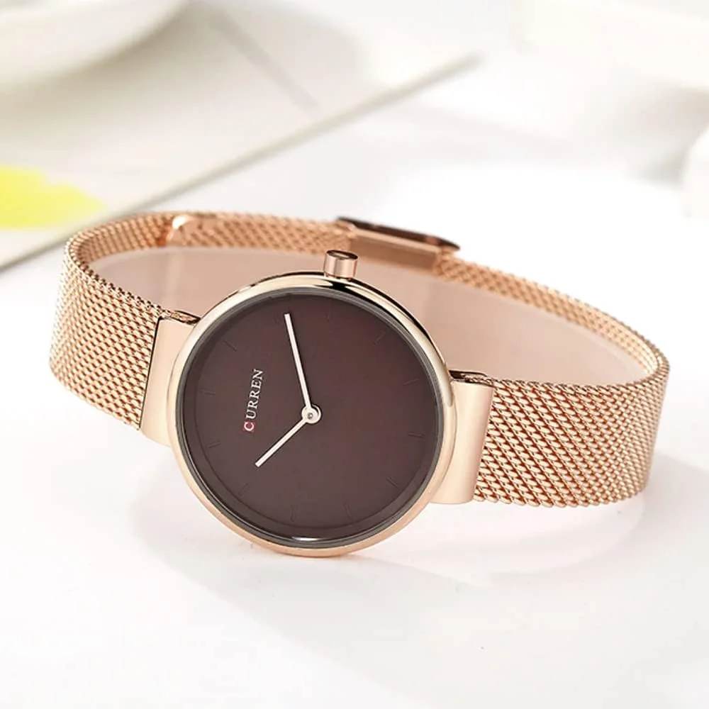 ساعت مچی عقربه ای زنانه CURREN، مینیمال، ظریف، رسمی، مناسب کار، مدرن، بند توری استیل ضد زنگ قابل تنظیم با قفل فشاری ایمن، صورتی، M، غیر رسمی ساعت مچی عقربه ای زنانه CURREN، مینیمال، ظریف، رسمی، مناسب کار، مدرن، بند توری استیل ضد زنگ قابل تنظیم با قفل فشاری ایمن، صورتی، M، غیر رسمی