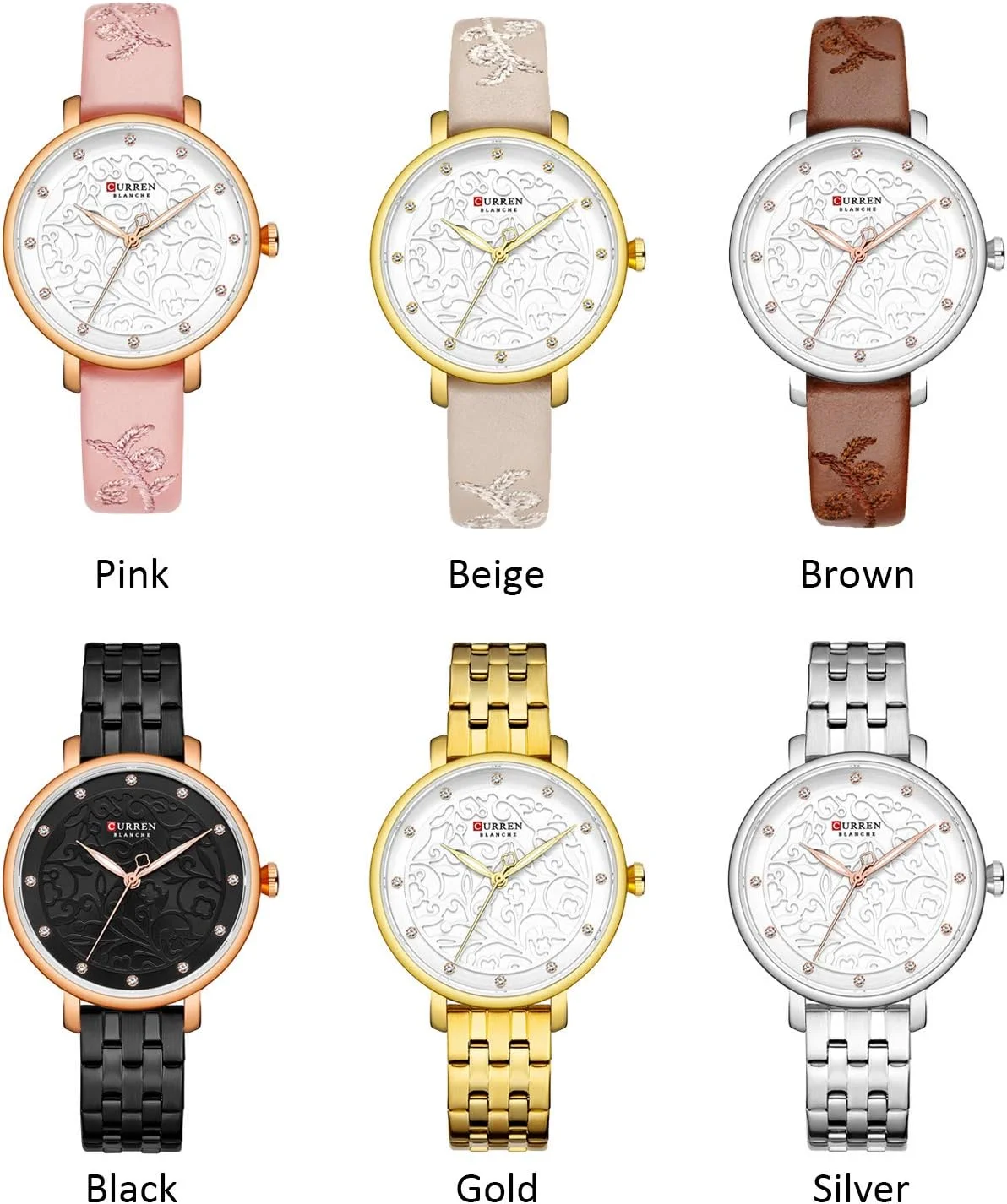 ساعت مچی زنانه کورن مدل 9046 با طرح گل های حکاکی شده و بند چرمی PU و استیل ضد زنگ، ضد آب و مناسب استفاده روزمره ساعت مچی زنانه کورن مدل 9046 با طرح گل های حکاکی شده و بند چرمی PU و استیل ضد زنگ، ضد آب و مناسب استفاده روزمره