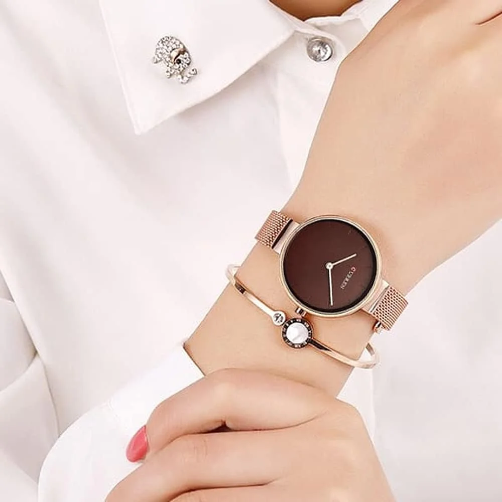 ساعت مچی عقربه ای زنانه CURREN، مینیمال، ظریف، رسمی، مناسب کار، مدرن، بند توری استیل ضد زنگ قابل تنظیم با قفل فشاری ایمن، صورتی، M، غیر رسمی ساعت مچی عقربه ای زنانه CURREN، مینیمال، ظریف، رسمی، مناسب کار، مدرن، بند توری استیل ضد زنگ قابل تنظیم با قفل فشاری ایمن، صورتی، M، غیر رسمی