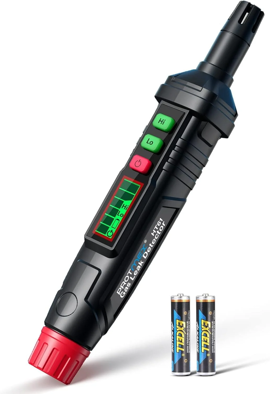 دستگاه تشخیص گاز طبیعی قابل حمل با حالت کم/زیاد - آلارم صوتی و تصویری، محدوده 50-1000 PPM - تشخیص متان، پروپان، اتان، گازهای قابل احتراق - مناسب برای خانه، RV، استفاده صنعتی، شامل باتری