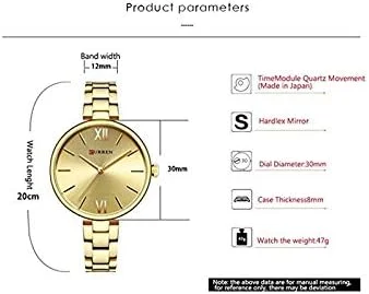ساعت مچی زنانه عقربه ای کورن مدل 9017 با بند فلزی (بند استیل ضد زنگ) ضد آب - طلایی