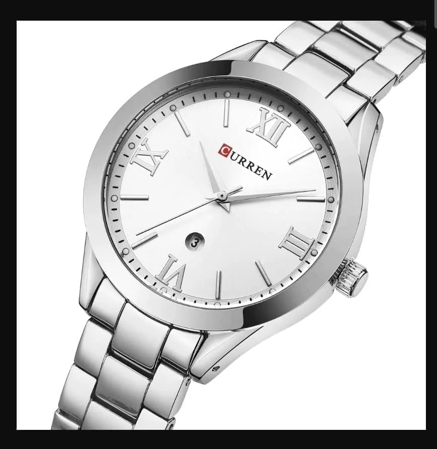 ساعت مچی آنالوگ زنانه کورن، بدنه استیل ضد زنگ، صفحه نقره ای، بند استیل ضد زنگ نقره ای