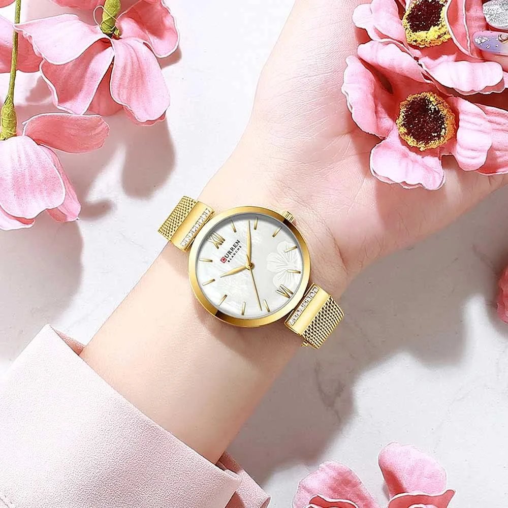 ساعت آنالوگ زنانه CURREN، طلایی