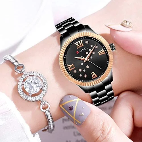 ساعت مچی زنانه CURREN، مدل زنانه، دستبند آنالوگ براق، قاب با زیرکونیا، شیک، غیر رسمی با فلز قابل افزایش، سنجاقک پروانه ای، مشکی، M، غیر رسمی ساعت مچی زنانه CURREN، مدل زنانه، دستبند آنالوگ براق، قاب با زیرکونیا، شیک، غیر رسمی با فلز قابل افزایش، سنجاقک پروانه ای، مشکی، M، غیر رسمی