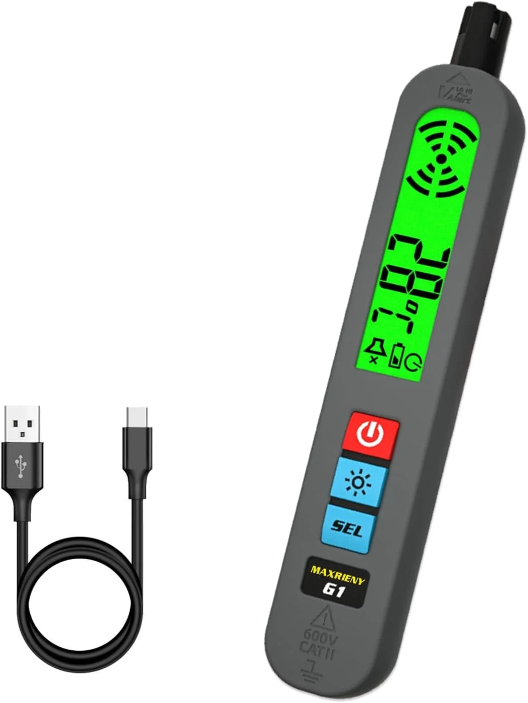 MAXRIENY Rechargeable Gas Detector Natural Gas Leak Detector with Vibration Alarm Visual and Sound Pen Multi-Gas Detector for Home Butane Propane Camping Car MAXRIENY Rechargeable Gas Detector Natural Gas Leak Detector with Vibration Alarm Visual and Sound Pen Multi-Gas Detector for Home Butane Propane Camping Car