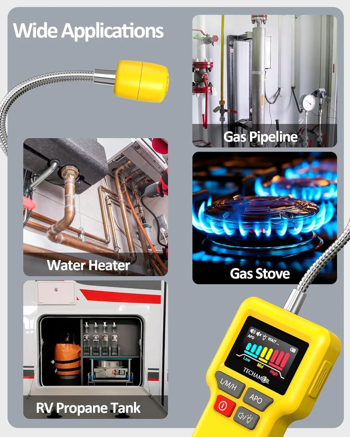 آشکارساز گاز طبیعی، ردیاب نشت گاز قابل حمل، برای تعیین محل نشت پروپان، متان، بوتان، گاز طبیعی، گاز فاضلاب، LPG و گازهای قابل احتراق برای خانه و RV، ردیاب نشت گاز (باتری x3) آشکارساز گاز طبیعی، ردیاب نشت گاز قابل حمل، برای تعیین محل نشت پروپان، متان، بوتان، گاز طبیعی، گاز فاضلاب، LPG و گازهای قابل احتراق برای خانه و RV، ردیاب نشت گاز (باتری x3)