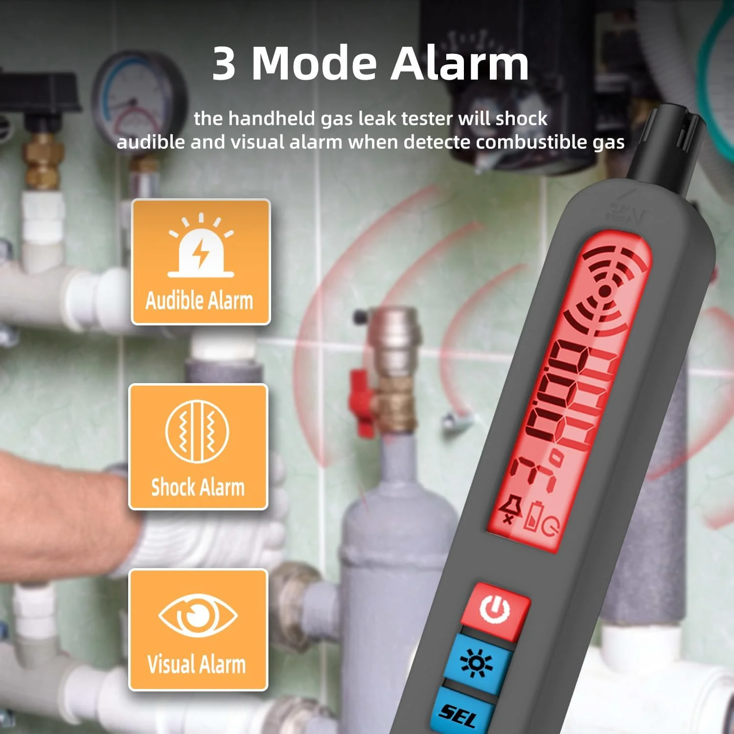 MAXRIENY Rechargeable Gas Detector Natural Gas Leak Detector with Vibration Alarm Visual and Sound Pen Multi-Gas Detector for Home Butane Propane Camping Car MAXRIENY Rechargeable Gas Detector Natural Gas Leak Detector with Vibration Alarm Visual and Sound Pen Multi-Gas Detector for Home Butane Propane Camping Car