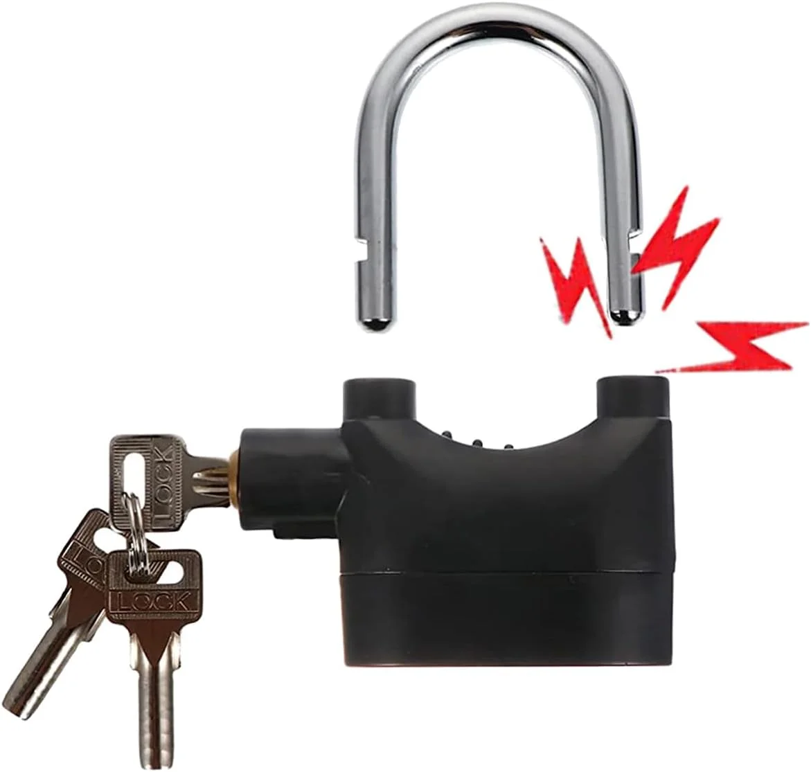 قفل آلارم دار SYOSI، سیستم امنیتی ضد سرقت جهانی با آلارم بلند، ضد آب و هوا برای درب، موتور، قفل دوچرخه با 3 کلید قفل آلارم دار SYOSI، سیستم امنیتی ضد سرقت جهانی با آلارم بلند، ضد آب و هوا برای درب، موتور، قفل دوچرخه با 3 کلید