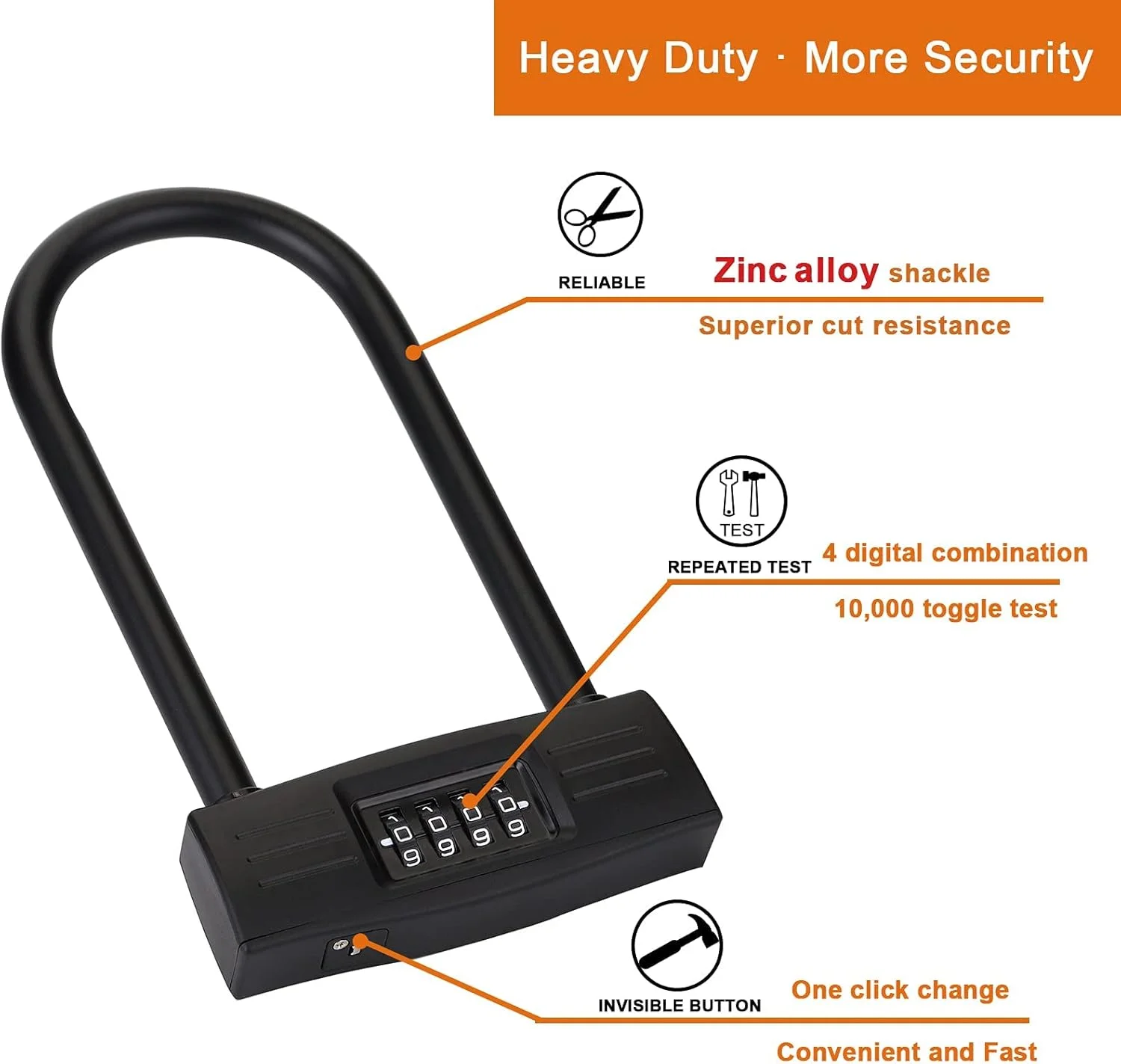 قفل U شکل/قفل D شکل دوچرخه SYOSI با رمز 4 رقمی قابل تنظیم مجدد برای دوچرخه/قفل درب شیشه ای، میله 14 میلی متری برای محافظت سنگین قفل دوچرخه بلند (16.5 سانتی متر داخل) قفل U شکل/قفل D شکل دوچرخه SYOSI با رمز 4 رقمی قابل تنظیم مجدد برای دوچرخه/قفل درب شیشه ای، میله 14 میلی متری برای محافظت سنگین قفل دوچرخه بلند (16.5 سانتی متر داخل)