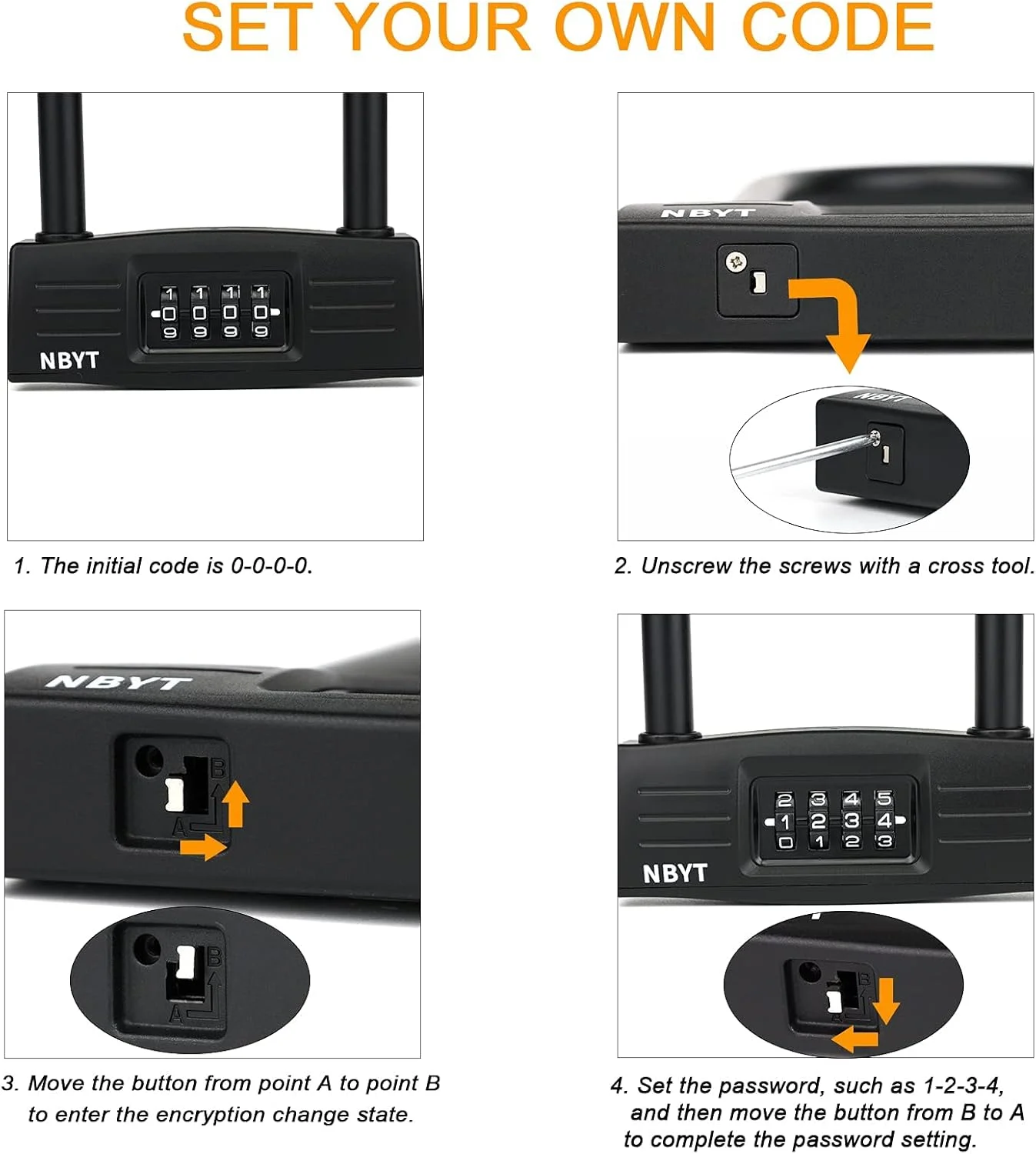 قفل U شکل/قفل D شکل دوچرخه SYOSI با رمز 4 رقمی قابل تنظیم مجدد برای دوچرخه/قفل درب شیشه ای، میله 14 میلی متری برای محافظت سنگین قفل دوچرخه بلند (16.5 سانتی متر داخل) قفل U شکل/قفل D شکل دوچرخه SYOSI با رمز 4 رقمی قابل تنظیم مجدد برای دوچرخه/قفل درب شیشه ای، میله 14 میلی متری برای محافظت سنگین قفل دوچرخه بلند (16.5 سانتی متر داخل)