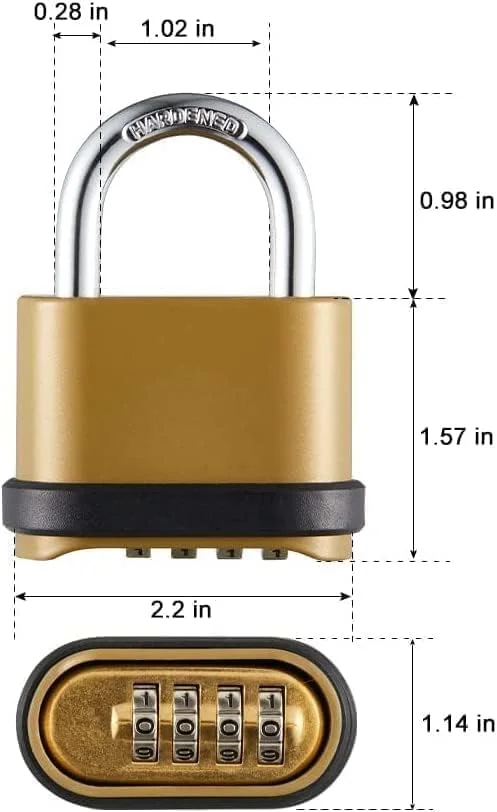 قفل رمزی 4 رقمی SYOSI، قفل های سنگین و مقاوم بدون کلید با طراحی سگکی و روکش برنجی، مناسب برای فضای باز، سوله ها، کمد، باشگاه، دروازه، قفل رمزی مکانیکی با حلقه بلند قفل رمزی 4 رقمی SYOSI، قفل های سنگین و مقاوم بدون کلید با طراحی سگکی و روکش برنجی، مناسب برای فضای باز، سوله ها، کمد، باشگاه، دروازه، قفل رمزی مکانیکی با حلقه بلند