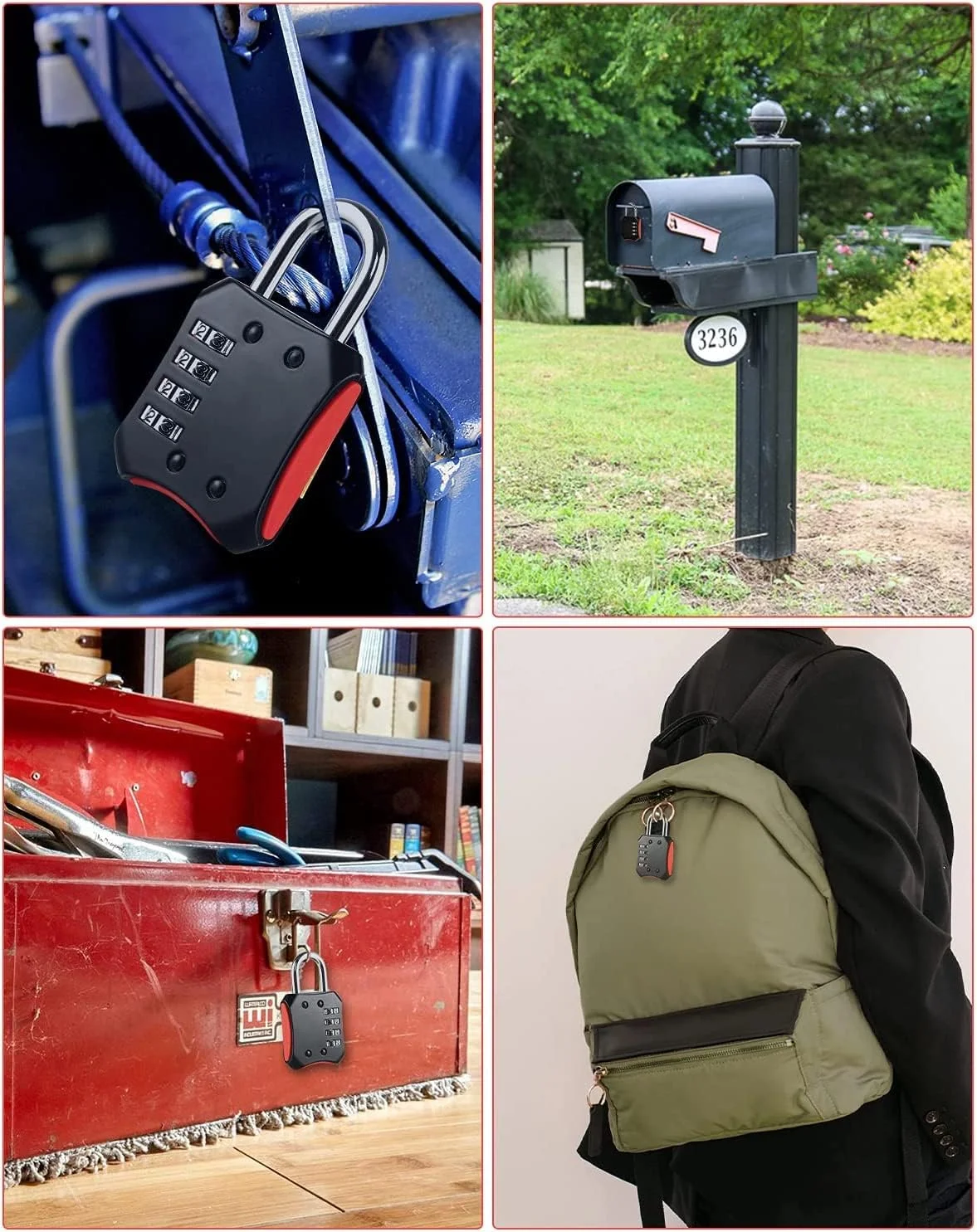 قفل ترکیبی SYOSI، بسته 2 عددی قفل کمد باشگاه، قفل شماره دار حلقه ای مناسب فضای باز با صفحه شماره 4 رقمی روان، قفل سنگین برای کمدهای مدرسه، فضای باز، درب باغ، کابینت ها، جعبه ابزار، کیف قفل ترکیبی SYOSI، بسته 2 عددی قفل کمد باشگاه، قفل شماره دار حلقه ای مناسب فضای باز با صفحه شماره 4 رقمی روان، قفل سنگین برای کمدهای مدرسه، فضای باز، درب باغ، کابینت ها، جعبه ابزار، کیف