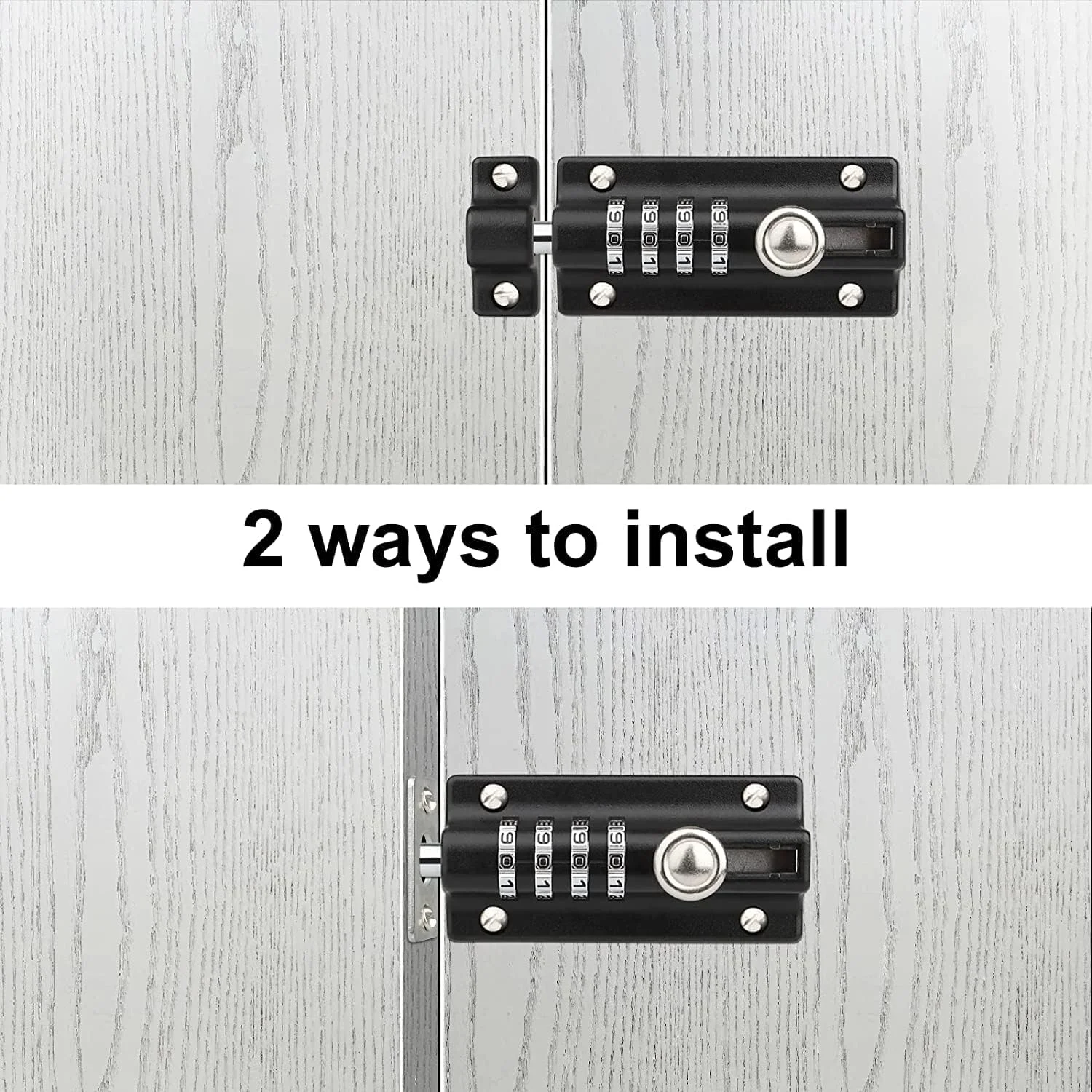 قفل ترکیبی SYOSI، ضد آب و ضد سرقت، قفل 120 میلی متری با ترکیب 4 رقمی منحصر به فرد، قفل ضخیم زبانه درب آلیاژ روی جامد برای خانه، دروازه، سوله، گاراژ، حصار