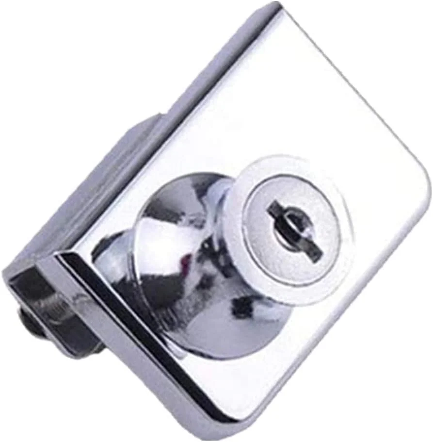 قفل شیشه ای SYOSI، قفل ایمنی درب شیشه ای ویترینی کابینت دو درب بازشو، مناسب برای درب شیشه ای 0.2-0.31 اینچی، کلید جداگانه بدون نیاز به سوراخکاری، آلیاژ روی قفل شیشه ای SYOSI، قفل ایمنی درب شیشه ای ویترینی کابینت دو درب بازشو، مناسب برای درب شیشه ای 0.2-0.31 اینچی، کلید جداگانه بدون نیاز به سوراخکاری، آلیاژ روی