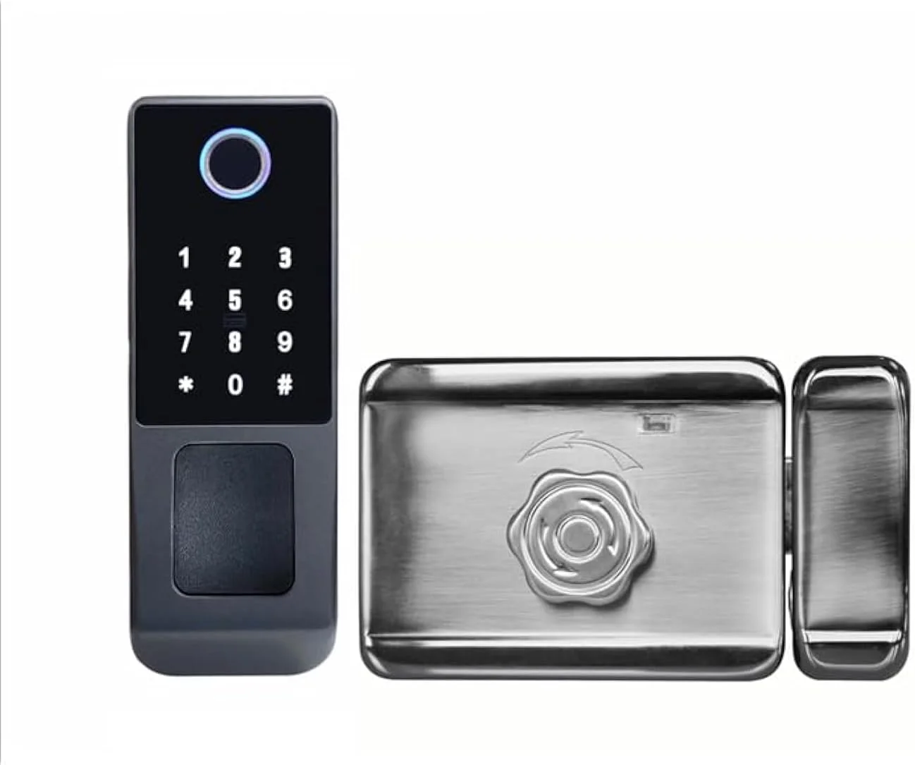 قفل درب هوشمند ضد آب بیرونی، قفل ریم دیجیتال وای فای اثر انگشت الکترونیکی با برنامه Tuya TTLock